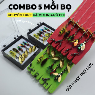 5 Bộ Mồi Bọ Giả Các Loại Câu Lure Cá Mương , Rô Phi, Thiểu ,Ngão,...+ 5 Hạt Trợ Lực