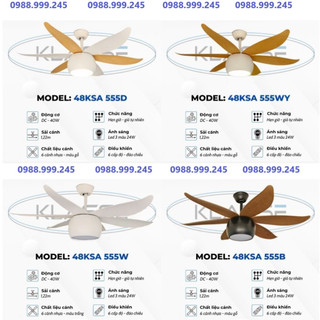 Quạt trần đèn kiểu dáng mới lạ decor dành cho chung cư - biệt thự - phòng khách - phòng ngủ hiện đại có điều khiển từ xa
