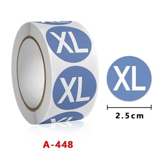 Cuộn 500 tem Sticker dán size quần áo 2.5cm