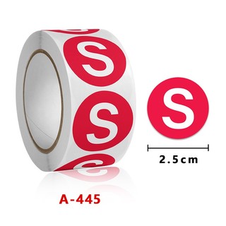 Cuộn 500 tem Sticker dán size quần áo 2.5cm