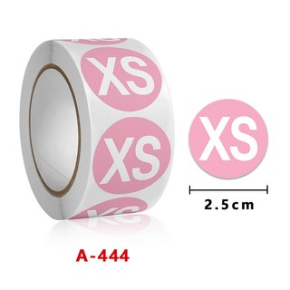 Cuộn 500 tem Sticker dán size quần áo 2.5cm