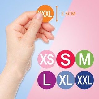 Cuộn 500 tem Sticker dán size quần áo 2.5cm