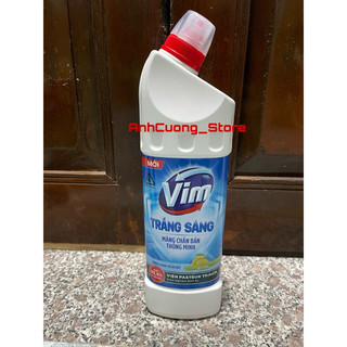 Gel tẩy bồn cầu và nhà tắm Vim trắng sáng chai 870ml hương chanh sả