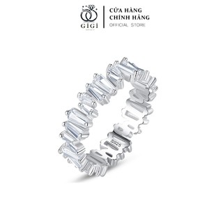 Nhẫn bạc nữ đính đá tinh tế hình trụ nhỏ, trang sức nữ bạc Gigi Jewelry S925 - G8