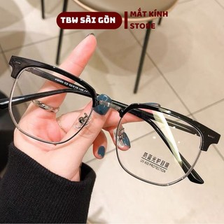 Mắt kính nam nữ gọng tròn kim loại chống ánh sáng xanh chống uv400 thời trang giả cận kính mắt cao cấp V890