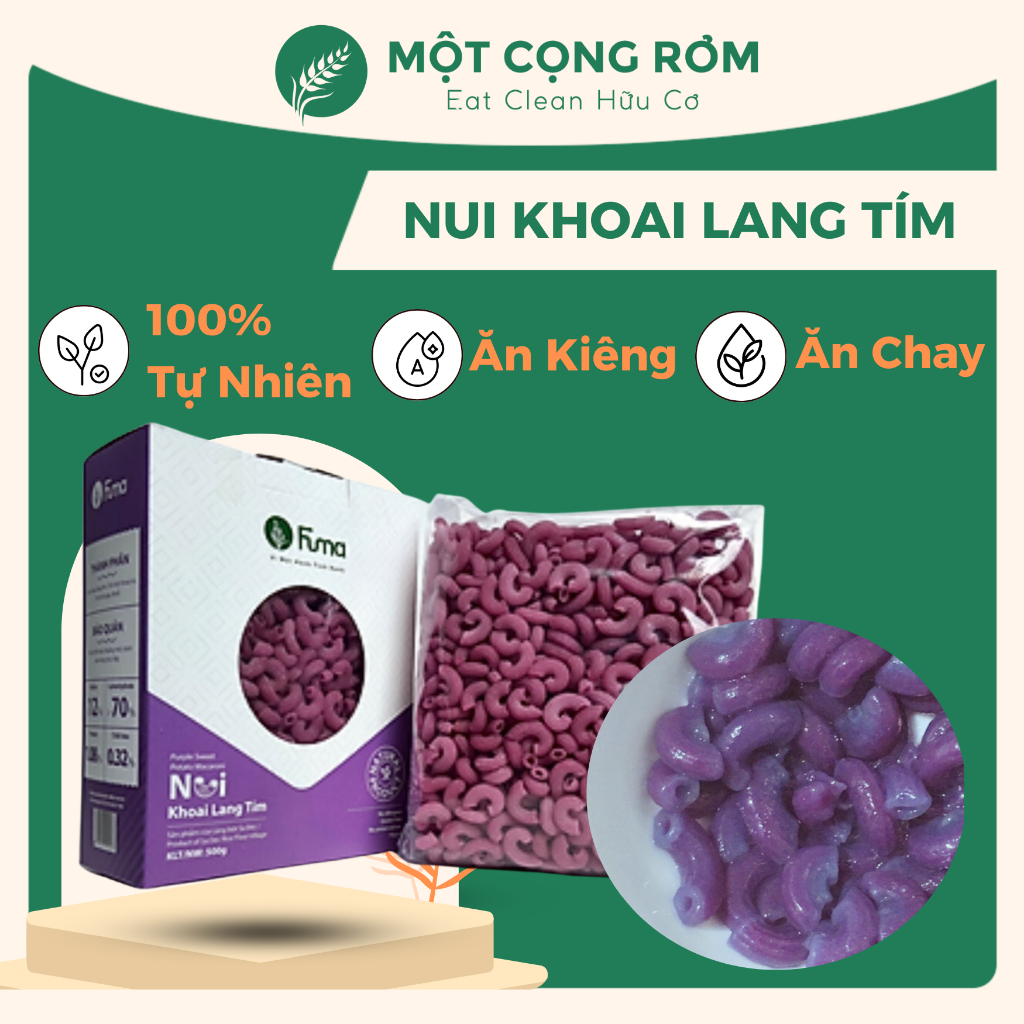 Nui Khoai Lang Tím Fuma 500g Thành Phần 100% Tự Nhiên - Giảm Cân, Ăn Kiêng, Tốt Cho Người Lớn, Trẻ E