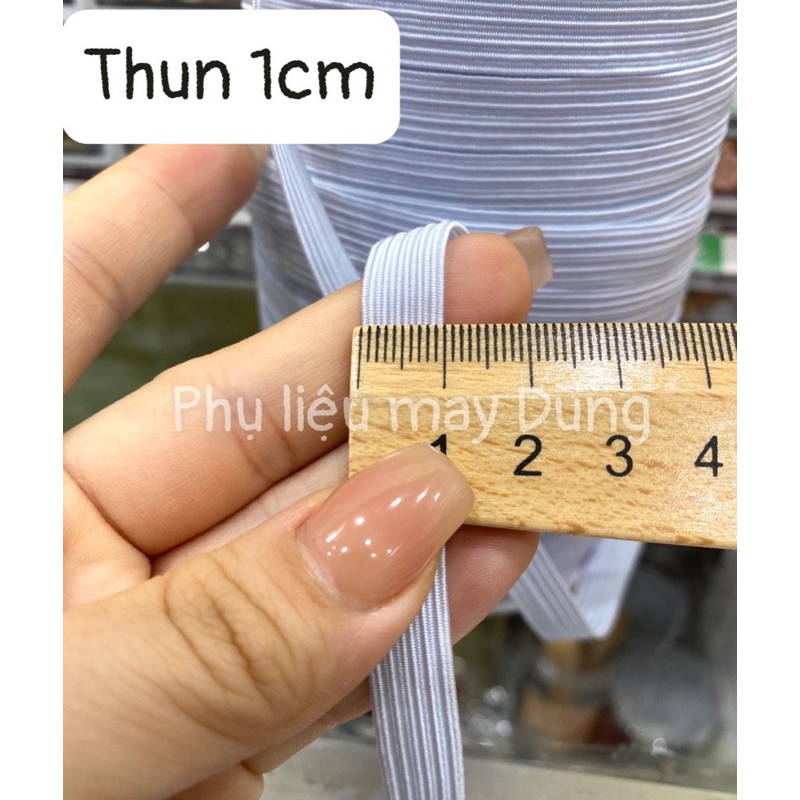 Thun luồn quần áo 1cm: trắng