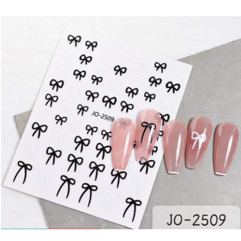 mã sticker nơ đen trắng2509