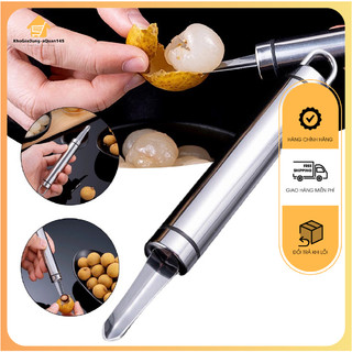 Dụng Cụ Lấy Lõi Trái Cây Bằng Thép Không Gỉ Tiện Lợi, Bút xoáy hạt nhãn, hạt vải