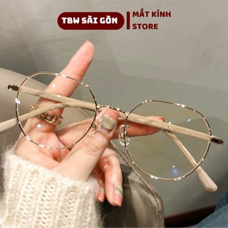 Mắt kính gọng kính kim loại thời trang nữ chống ánh sáng xanh chống UV gọng kim loại sáng bóng nhiều màu trong suốt K100