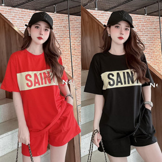 Set bộ đùi form rộng mặc nhà cho nữ rẻ đẹp chất cotton su thể thao đơn giản mùa hè bigsize 40-75kg in sain