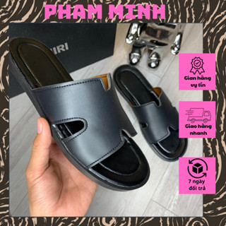 Dép nam Hm [ Ảnh Tự Chụp] - Dép HM nam quai da cao cấp  mẫu mới dép nam chữ H [ dép khâu quai ]