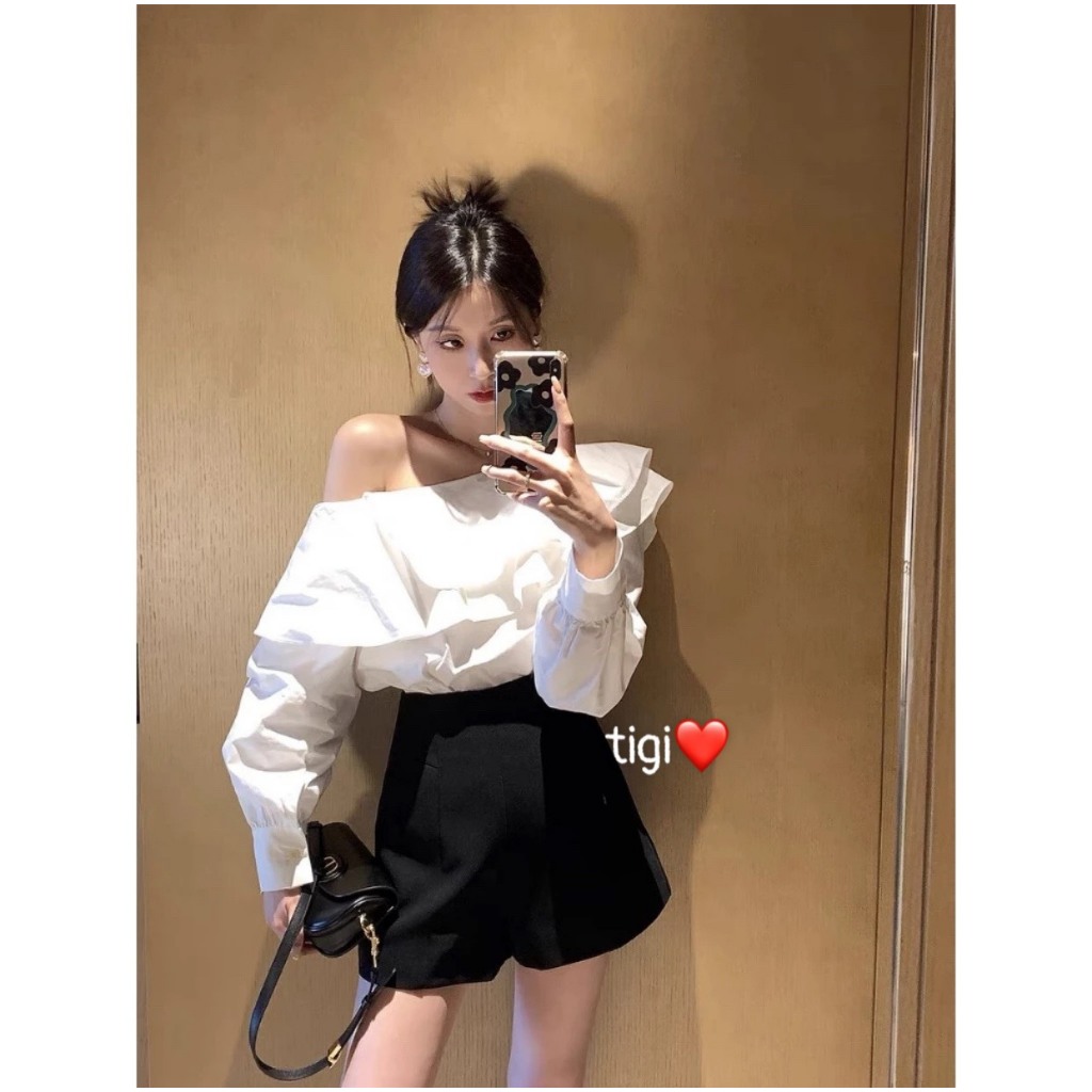 Áo sơmi trễ vai, 2 size S/M [THỜI TRANG NỮ]