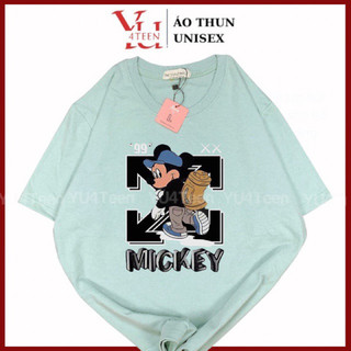 Áo Thun PHÔNG UNISEX IN CHUỘT MOUSE MICKEY (Đủ size M-L-XL-XXL bigsize)