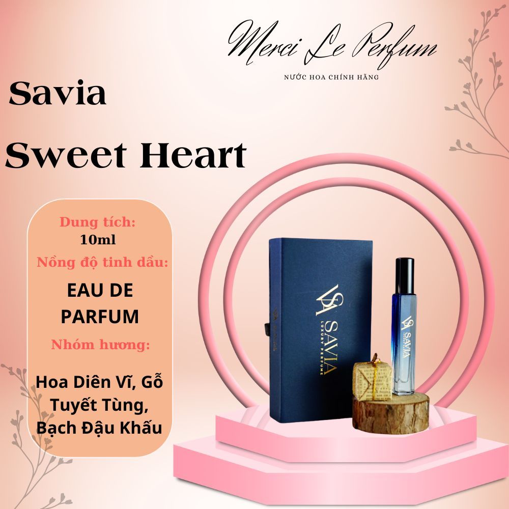 Nước hoa nữ Sweet Heart SAVIA Luxury Prefume, mùi hương đẳng cấp Le Labo 33 dung tích 10ml