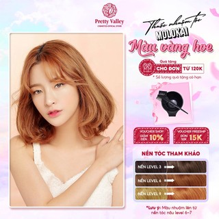 Thuốc nhuộm tóc màu VÀNG KIM Molokai siêu dưỡng, nhuộm tóc an toàn tại nhà lên màu chuẩn  - Pretty Valley Hair