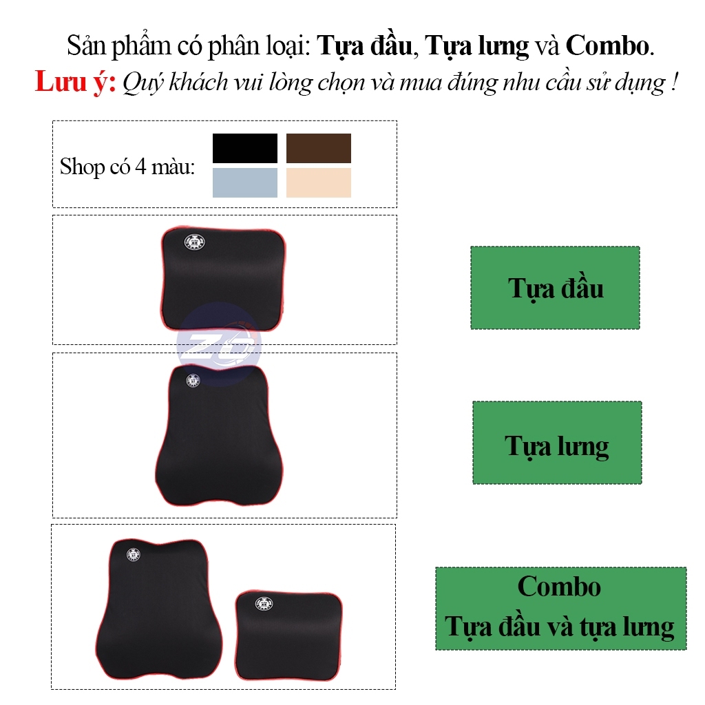 Gối Tựa Lưng Tựa Đầu Cho Ghế Văn Phòng Và Ô tô Bằng Cao Su Non Nguyên Khối Cao Cấp | BigBuy360 - bigbuy360.vn