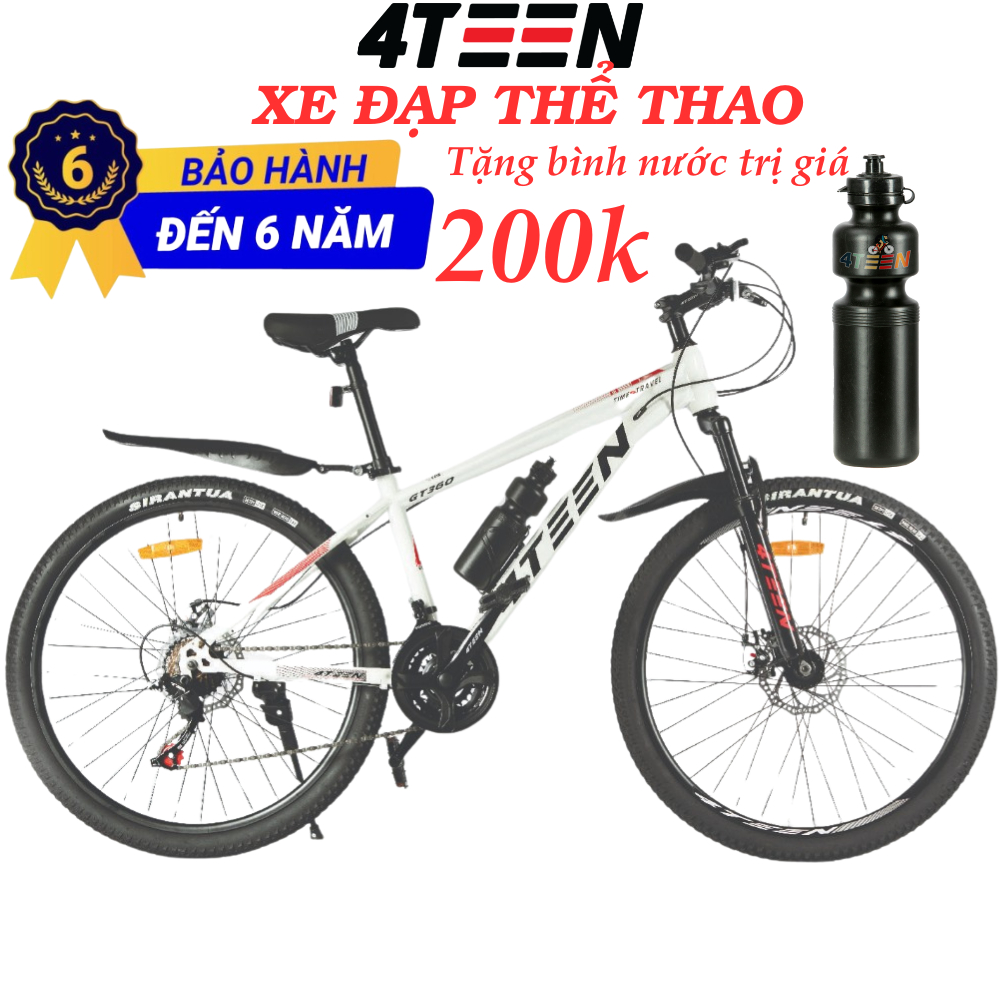 Xe đạp thể thao 4TEEN Vành 26 inch dã ngoại - thể dục thể thao bảo hành chính hãng 6 năm
