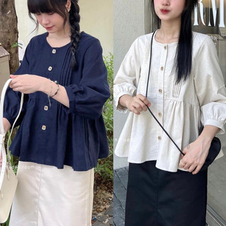  Áo babydoll dài tay SANDY cúc tròn ulzzang