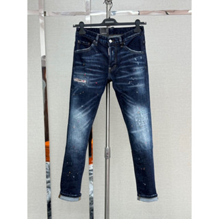   Hight Quality  - Quần Dsq2 - Quần Dsq2 Xanh Vẩy Sơn Was Rách Túi Lá Phong Đỏ Mini - Bản Cao Cấp Chuẩn Qc Loại 1 