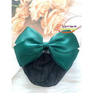 Kẹp búi lưới handmade màu xanh đậm K73