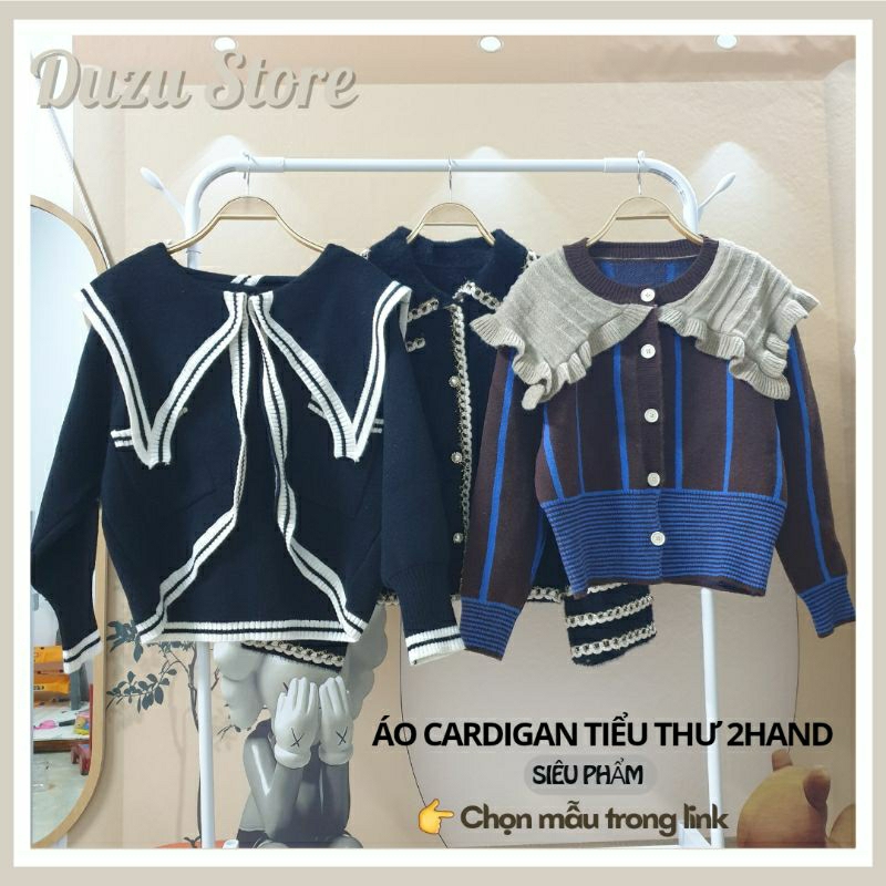 Áo khoác len tiểu thư, áo Cardigan 2Hand dáng ngắn mã KSx