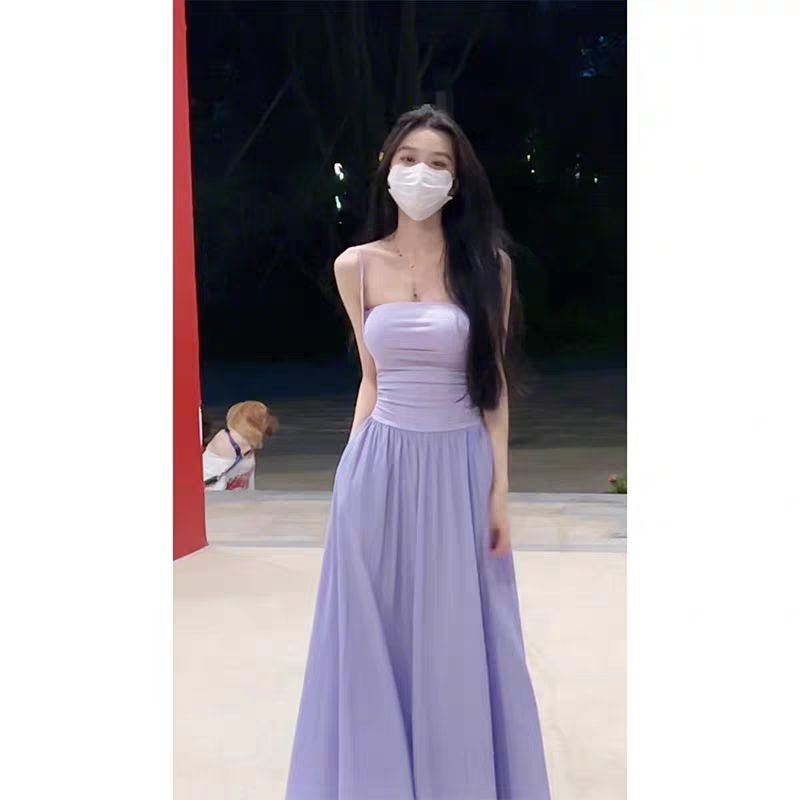VÁY MAXI 2 DÂY ÔM EO TÔN DÁNG- VÁY CÓ TÚI 2 BÊN HÀNG QUẢNG CHÂU