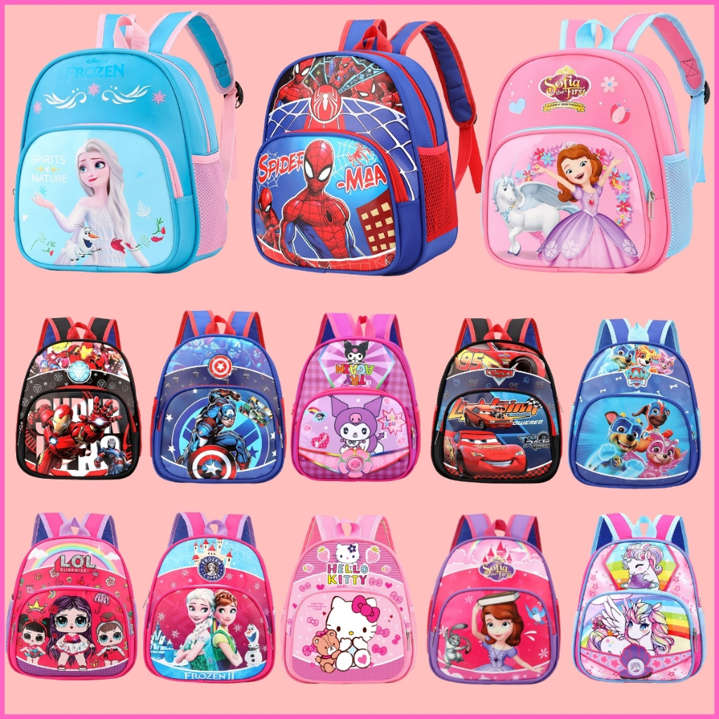 Balo trẻ em, cặp mẫu giáo, mầm non BABIGO  cho bé 1-6 tuổi người nhện elsa spiderman người mỹ công c