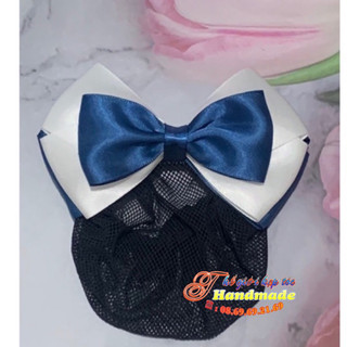 Kẹp búi lưới handmade màu xanh K29-M5