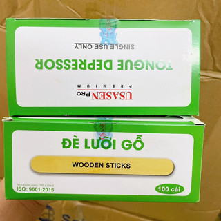 Hộp 100 cây đè lưỡi gỗ chưa tiệt trùng BaLac - Que làm đồ hannade - Que Làm kem