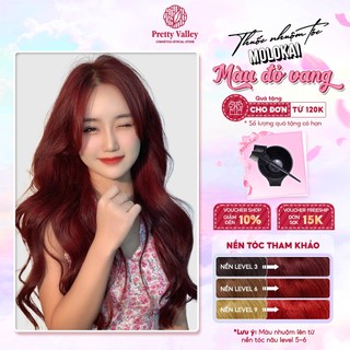 Thuốc nhuộm tóc màu ĐỎ VANG Molokai siêu dưỡng, nhuộm tóc an toàn tại nhà lên màu chuẩn  - Pretty Valley Hair
