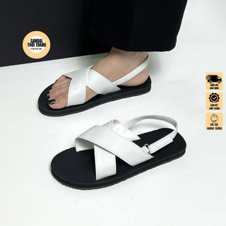 Giày sandal quai chéo xỏ ngón đế bệt, đi học đi chơi full size 30-44 nam nữ SANDALTHOITRANG