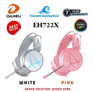 Tai nghe DareU EH722x Pink/ Tai nghe DareU EH722X White/ Led RGB/ âm thanh 7.1