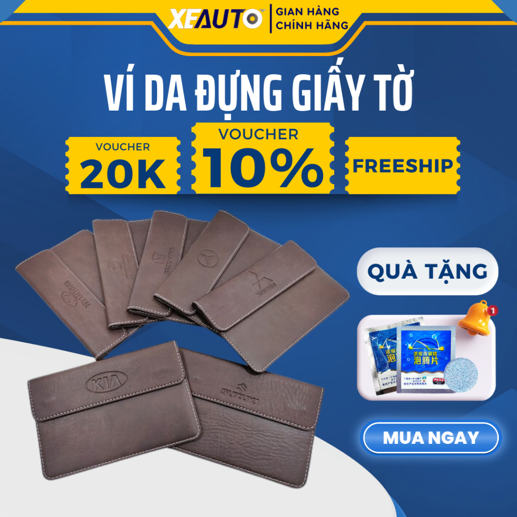 Ví Da Ô Tô Xeauto 3 Ngăn Chất Liệu Da Cao Cấp Đựng Giấy Tờ Đăng Kiểm Giấy Tờ Xe Hơi Đẩy Đủ Logo Bảo Hành 2 Năm