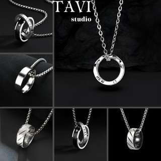 Dây Chuyền Titan Nam Nữ Tavi Studio Vòng Cổ Mặt Nhẫn Thép Không Gỉ Unisex Màu Bạc Phong Cách Hiphop Dễ Phối Nhiều Mẫu Mã