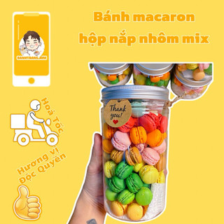 Bánh macaron mini size ( Chọn vị hộp nắp nhôm cao cấp )