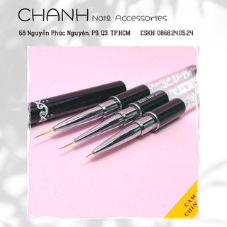 CỌ NÉT CÁN ĐÁ - Cọ Vẽ Nét Siêu Mảnh Cọ nét cán đá cao cấp 3 sizes (6mm; 9mm; 12mm) - Cọ vẽ chuyên dụng cho dân làm móng