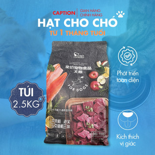 Caption Hạt Thức Ăn Dành Cho Cún Siêu Dinh Dưỡng- Túi 0,5kg - 2,5kg(Trộn thịt bò, cá hồi, phô mai)