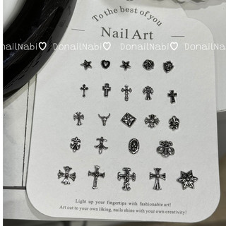 Charm thánh giá cổ điển giá rẻ - Charm đính móng bán lẻ 1 charm , Charm hrome heart trang trí móng tay
