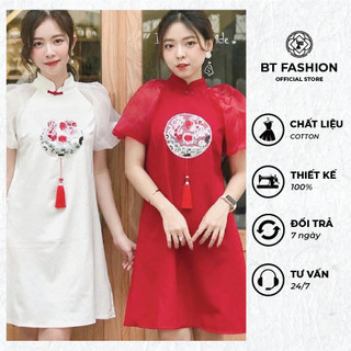 Đầm mặc tết tay tay bồng dễ thương (form người lớn) - Liana dress (BT202)