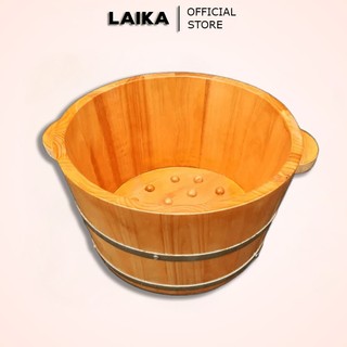 Chậu gỗ ngâm chân bằng gỗ thông kích thước: 35x32x23cm
