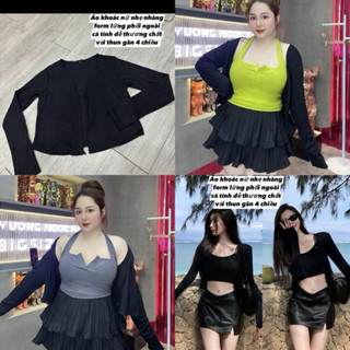 ( Bigsize 60 => 90kg ) Áo Khoác ngoài CARDIGAN xinh phối cùng áo dây đầm cúp , Áo Khoác Hờ