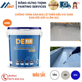Siêu Chống thấm/ sơn sân thượng, sàn mái hệ PU # 4Kg