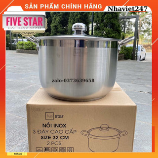 [ HÀNG CHÍNH HÃNG ] Nồi luộc gà Inox Fivestar đường kính 32cm -dung tích 18 lít -đáy từ nắp Inox - Bảo hành 5 năm