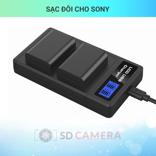 Sạc đôi cho pin máy ảnh sony np-fw50 np-fz100 sạc nhanh có led hiển thị mức pin fw50 fz100 kèm dây sạc