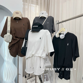 Bộ Đùi Chất Cotton Khô Mềm Thêu Ngựa - Form Rộng Unisex Oversize
