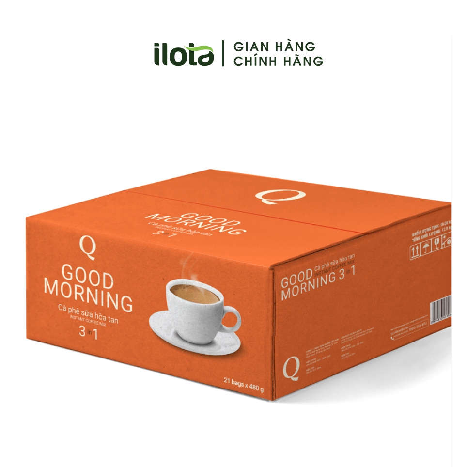 Combo 5 bịch cà phê sữa uống liền hoà tan Goodmorning (bịch 24 gói x 20gr) Trần Quang