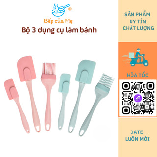 Bộ dụng cụ bếp silicon, nấu ăn làm bánh 3 món chịu nhiệt cao,Shop Bếp Của Mẹ