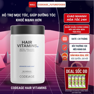 CODEAGE Hair Viên Uống Tóc Chắc Khỏe Chứa Biotin, Keratin và Vitamin cho Tóc, Giảm Rụng Tóc, Nhanh Mọc Tóc Mới, 120 Viên