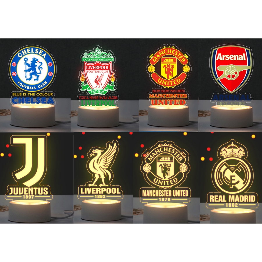 Đèn ngủ CLB bóng đá Juve MU Arsenal chelsea Real Arsenal liverpool